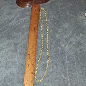 Elegant Gold-Tone Rope Chain Necklace